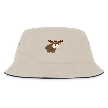 Rentier Elche Weihnachten - Kinder Bucket Hat - Natur/Navy - Vorne