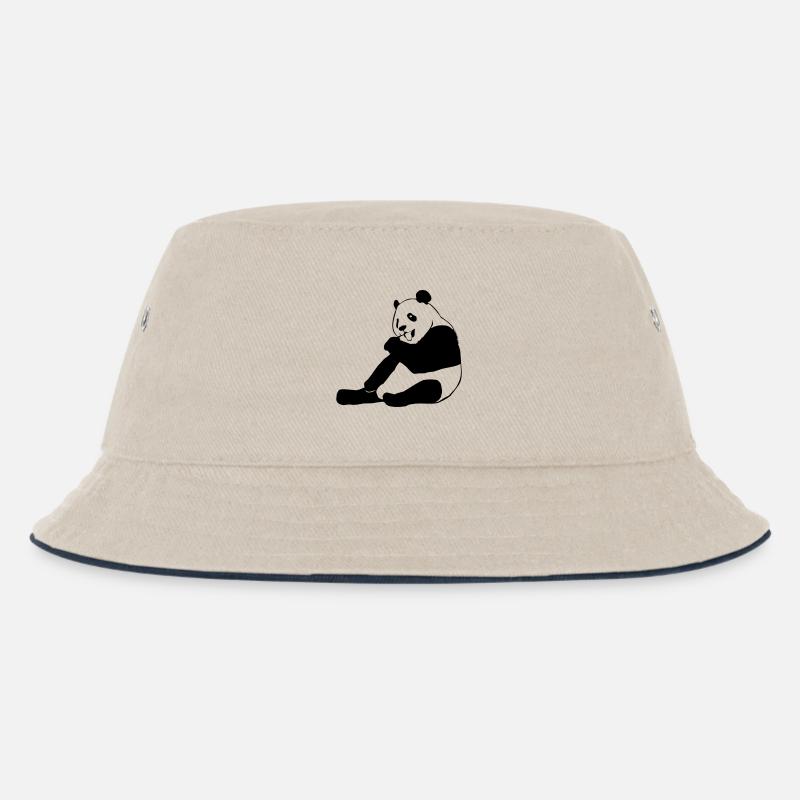 Panda - Pandas - Kinder Bucket Hat - Natur/Navy