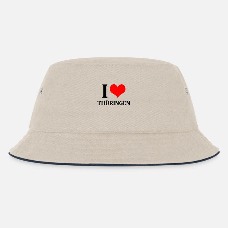 I Love Thueringen - Kinder Bucket Hat - Natur/Navy