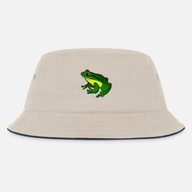 Frosch - Kinder Bucket Hat - Natur/Navy