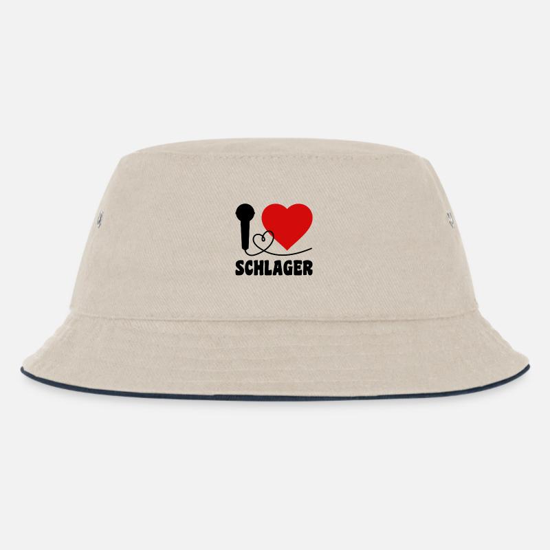 I Love Schlager - Kinder Bucket Hat - Natur/Navy