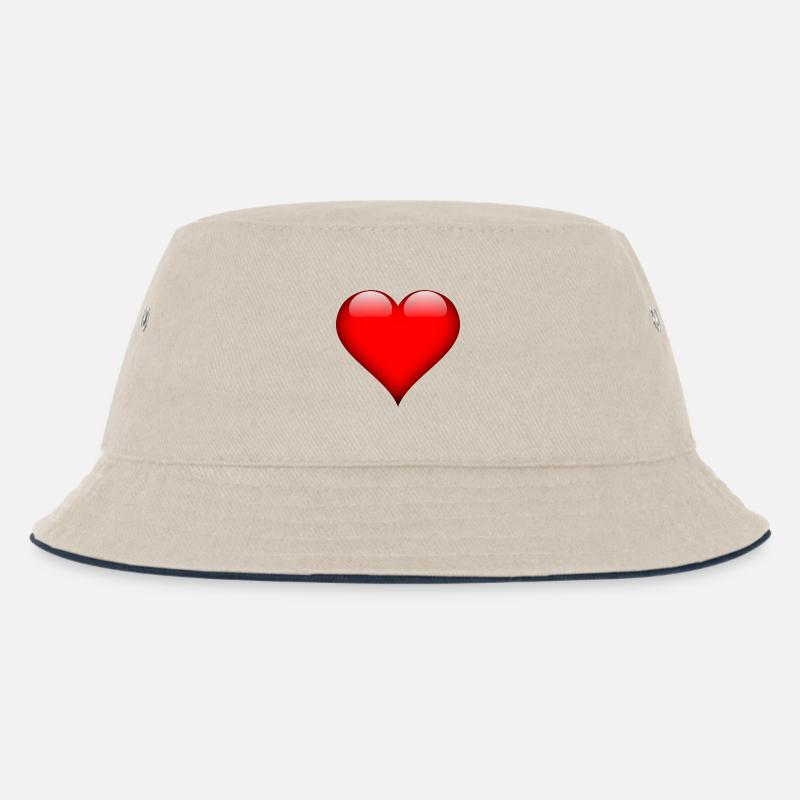 Herz rot Liebe cool Geschenk - Kinder Bucket Hat - Natur/Navy
