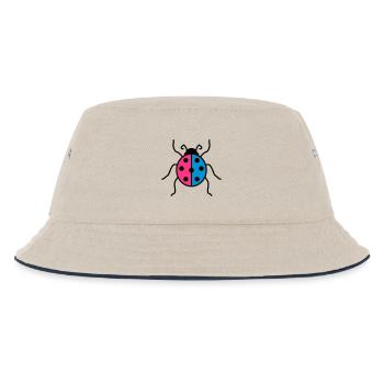 bunt marienkaefer klein suess niedlich kaefer rot - Kinder Bucket Hat - Natur/Navy - Vorne