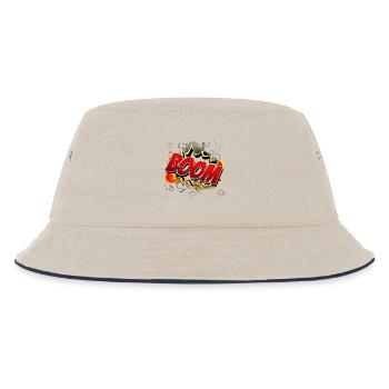 Boom Comic Grafik - Kinder Bucket Hat - Natur/Navy - Vorne