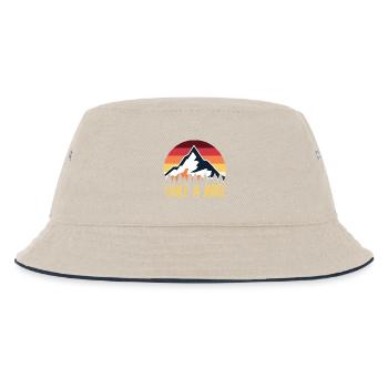 Wandern Sie: Retro Mountain Sunset - Kinder Bucket Hat - Natur/Navy - Vorne