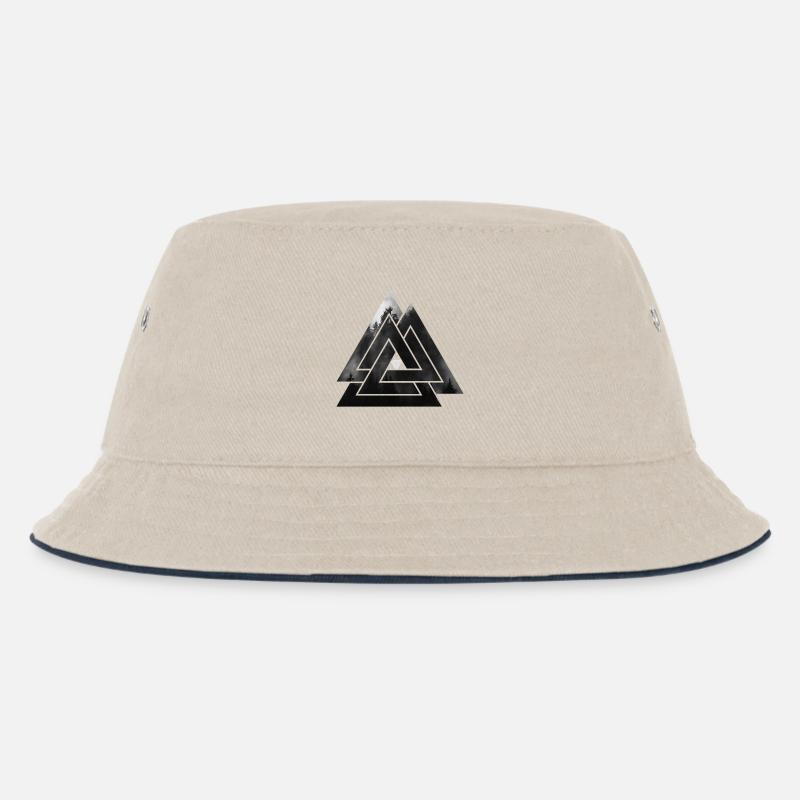 Valknut Wikinger Symbol - Kinder Bucket Hat - Natur/Navy