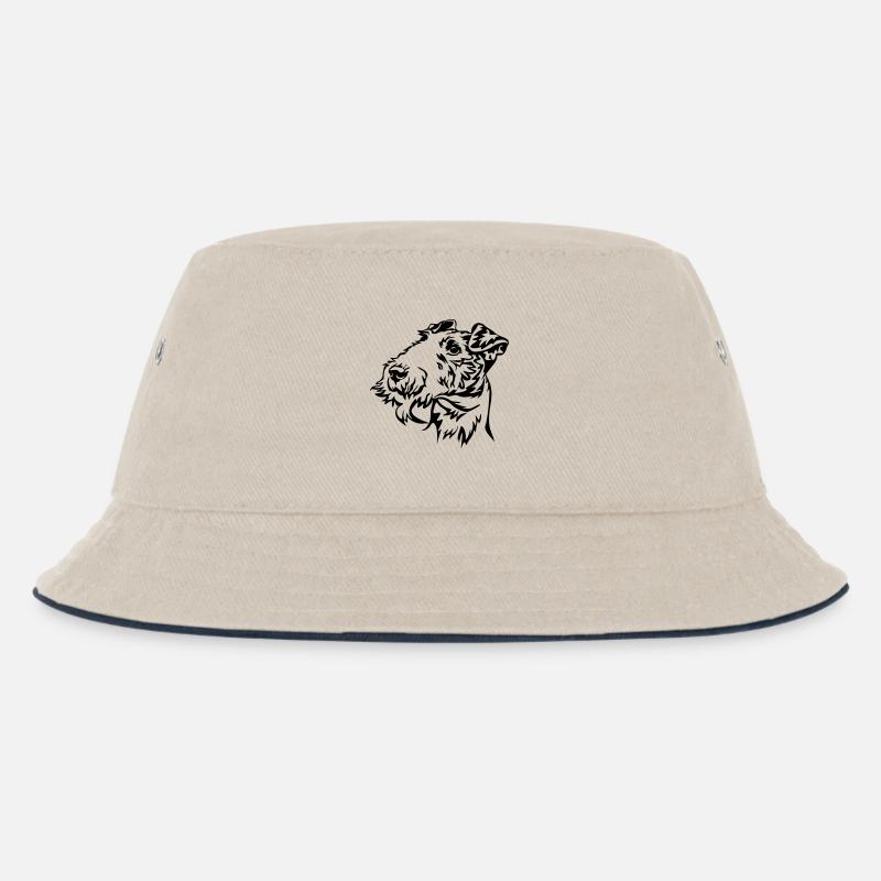Fox terrier head - Kids’ Bucket Hat - ecru/navy