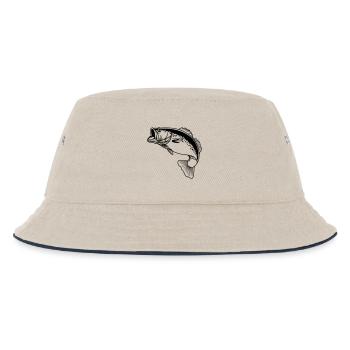 Logo transparent de poisson pour pêcheur - Bob Enfant - blanc cassé/bleu marine - Devant