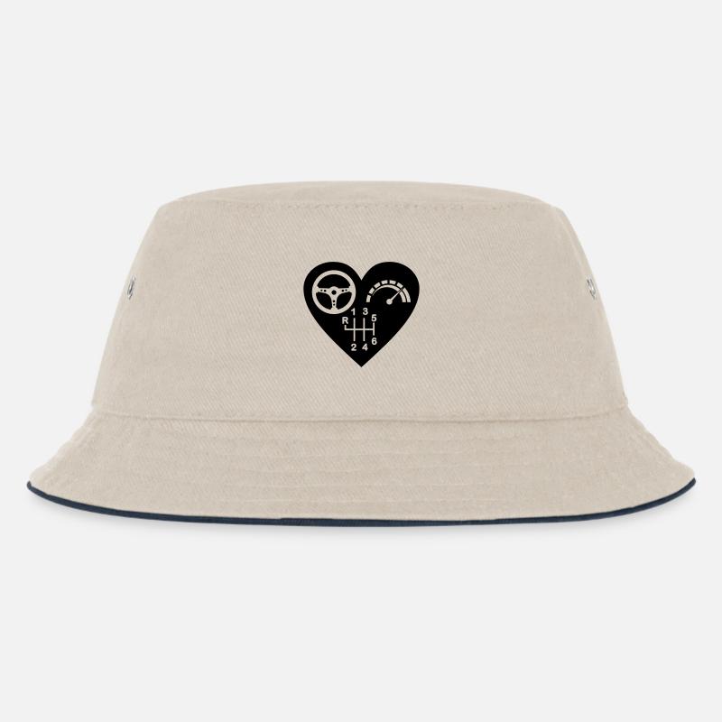 Getriebe 6 Gang Herz - Kinder Bucket Hat - Natur/Navy