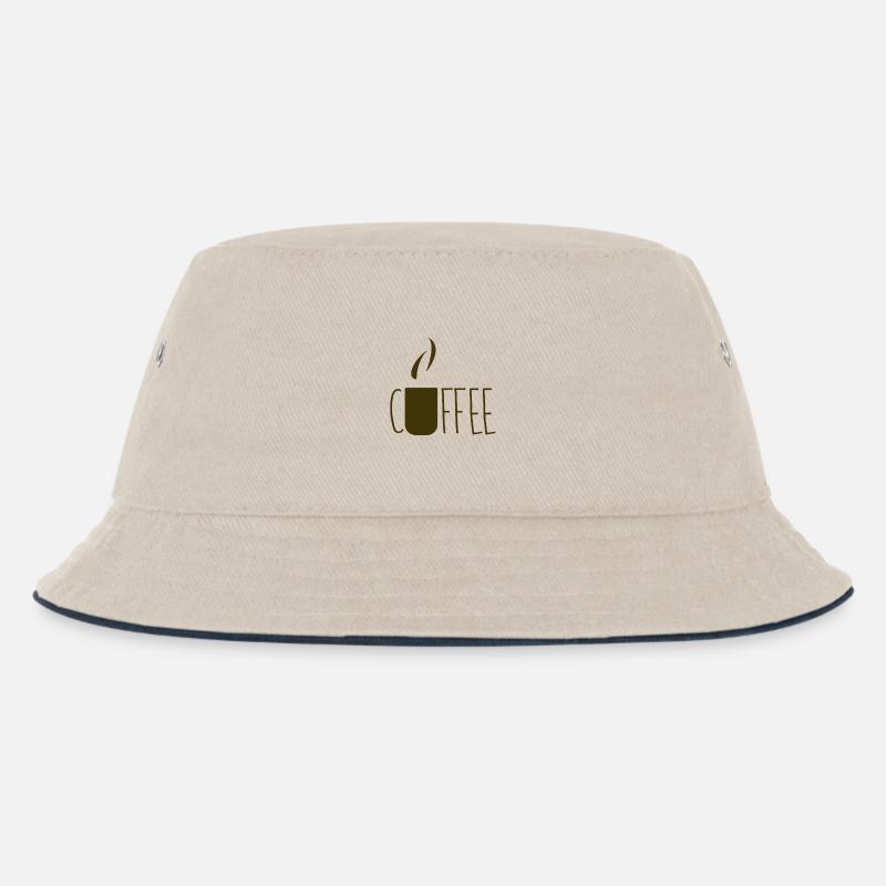 Coffee - Kinder Bucket Hat - Natur/Navy