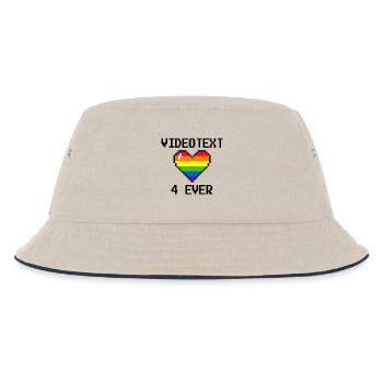 Videotext for ever - Kinder Bucket Hat - Natur/Navy - Vorne