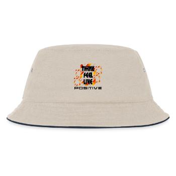 Denke, fühle dich positiv v4 - Kinder Bucket Hat - Natur/Navy - Vorne