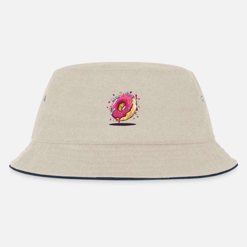 Donut Design - Kinder Bucket Hat - Natur/Navy