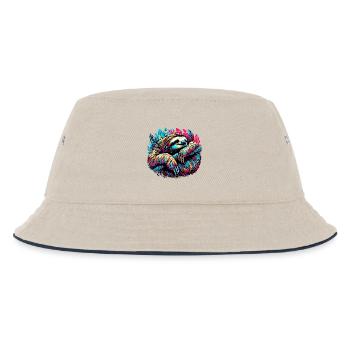 Faultier - Kinder Bucket Hat - Natur/Navy - Vorne