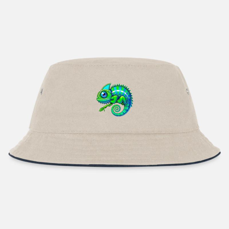 Chamäleon - Kinder Bucket Hat - Natur/Navy
