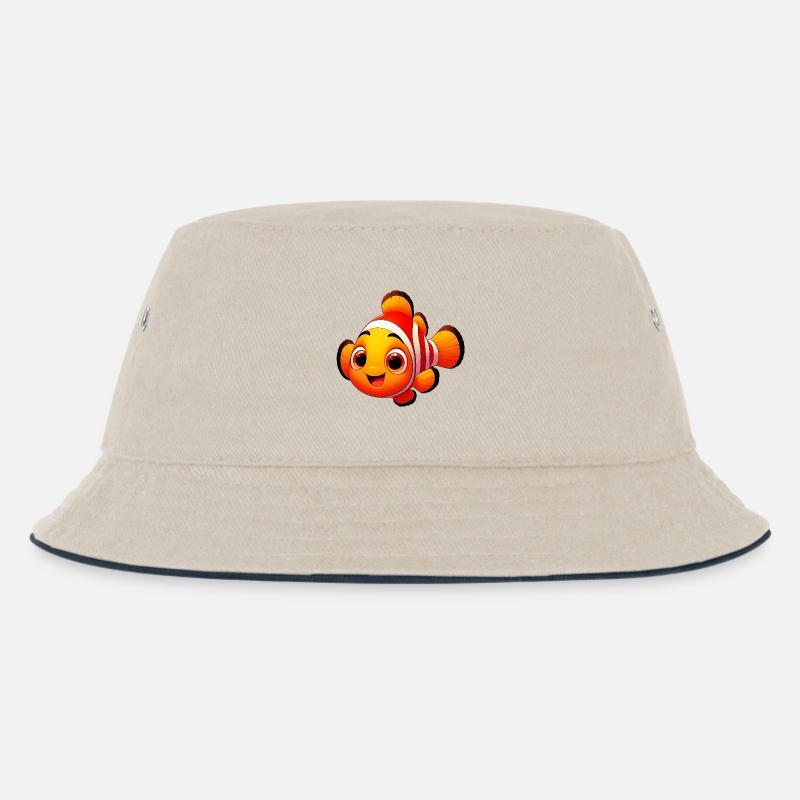 Clownfisch - Kinder Bucket Hat - Natur/Navy