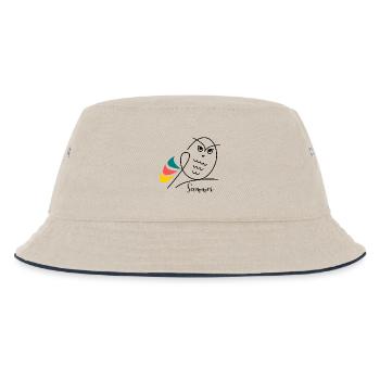 HOLIDAY. HAPPY HOLIDAYS. MISTRESS. MASTER. TEACHER - Kids’ Bucket Hat - ecru/navy - Front