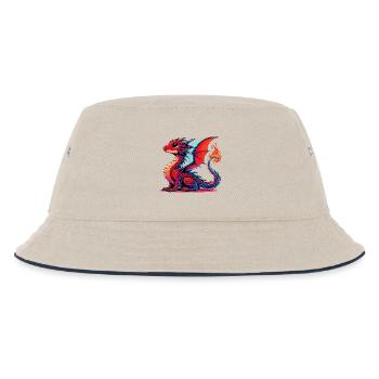 Drache - Kinder Bucket Hat - Natur/Navy - Vorne