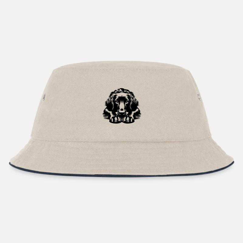 Flat-coated Retriever - Kinder Bucket Hat - Natur/Navy