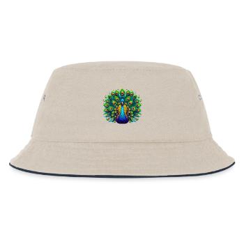 Pfau - Kinder Bucket Hat - Natur/Navy - Vorne