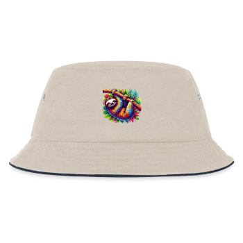 Faultier - Kinder Bucket Hat - Natur/Navy - Vorne
