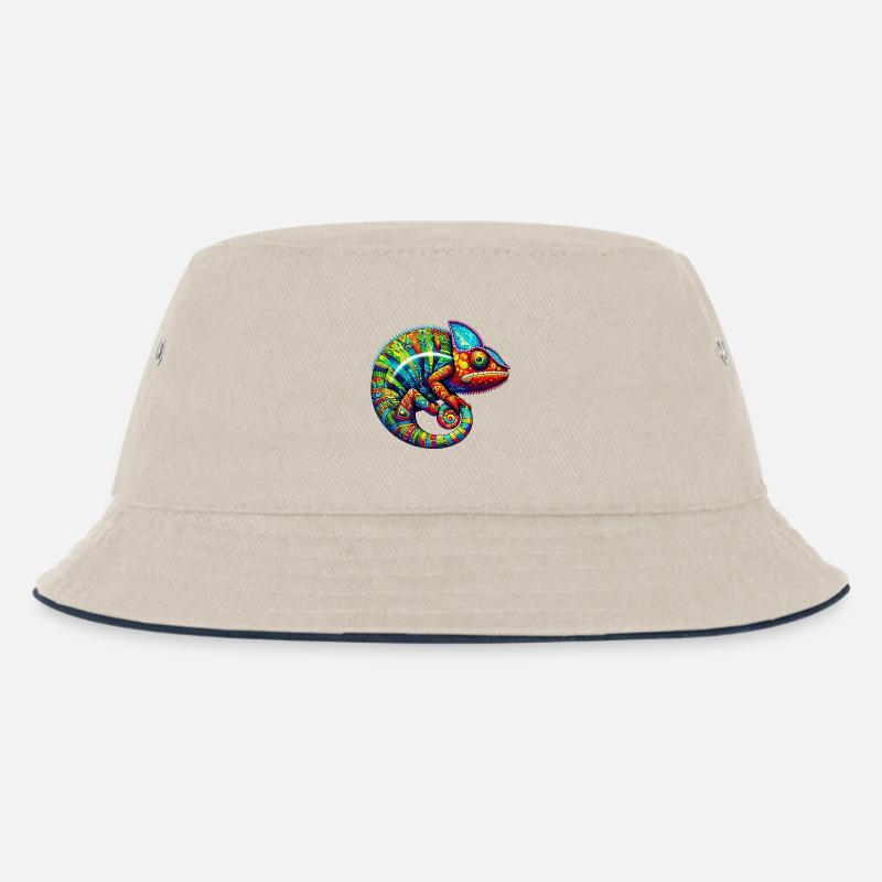 Chamäleon - Kinder Bucket Hat - Natur/Navy