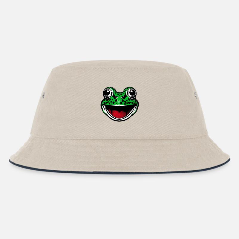 Frosch - Kinder Bucket Hat - Natur/Navy