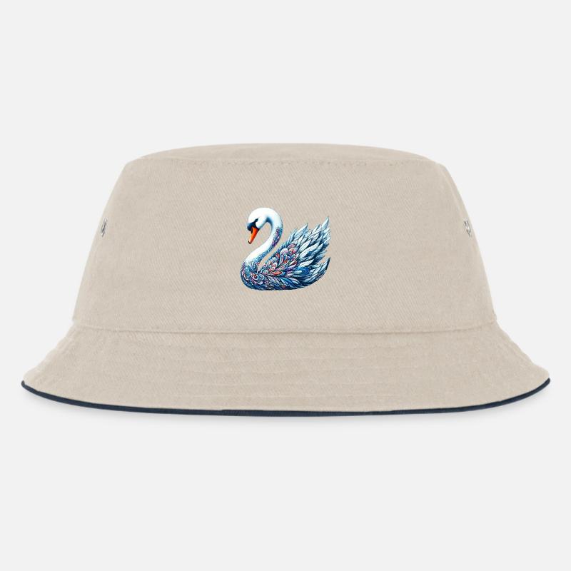 Schwan - Kinder Bucket Hat - Natur/Navy