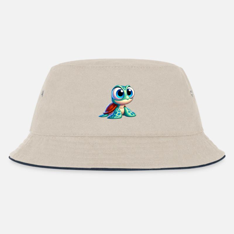 Schildkröte - Kinder Bucket Hat - Natur/Navy