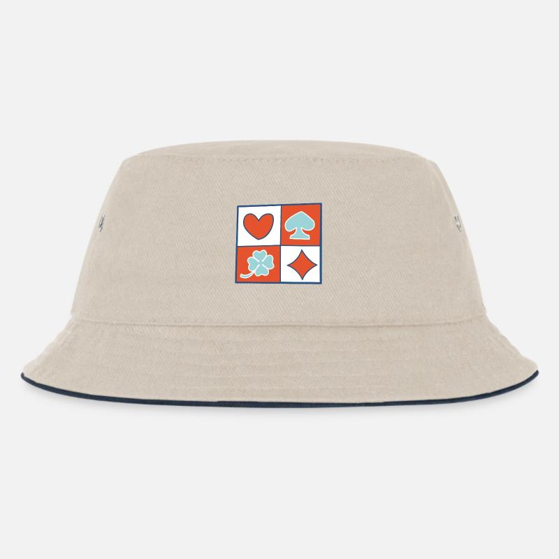 Checkerboard 2 von helfspawn - Kinder Bucket Hat - Natur/Navy