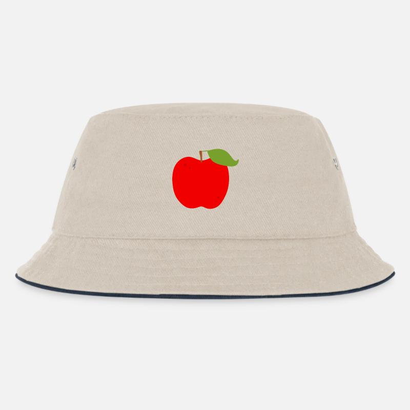 Lebendiger roter Apfel Illustration - Kinder Bucket Hat - Natur/Navy