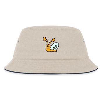 Schnecke Schneckenhaus niedlich süß glücklich Cool - Kinder Bucket Hat - Natur/Navy - Vorne