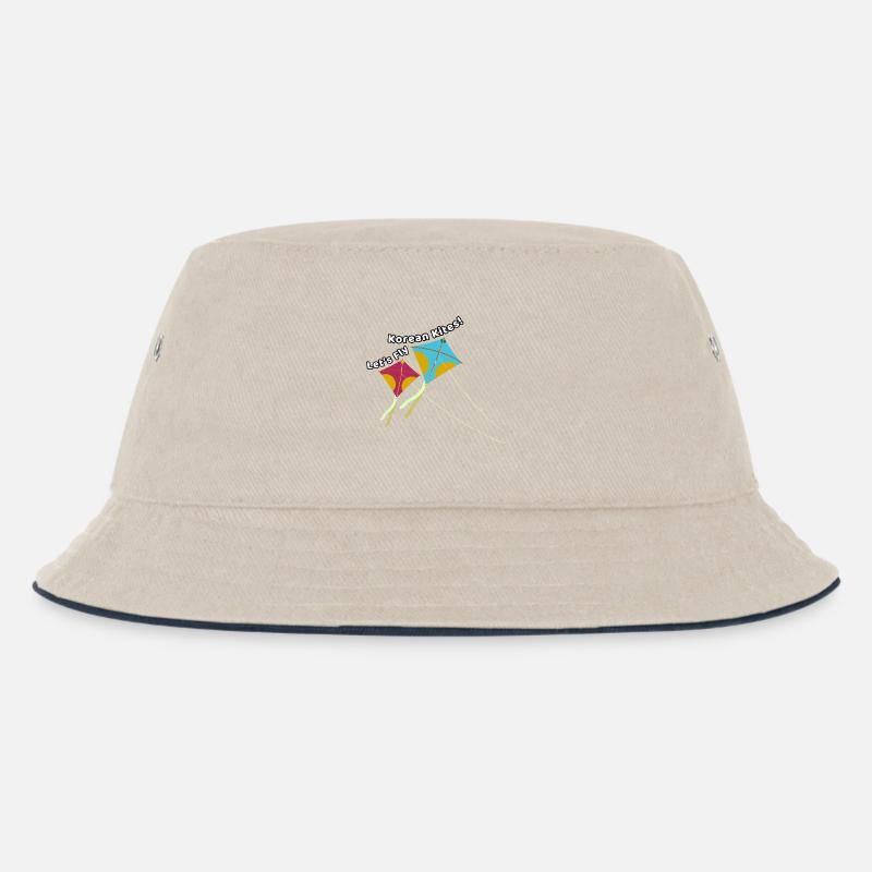 Let’s fly Korean kites – Drachen Design - Kinder Bucket Hat - Natur/Navy