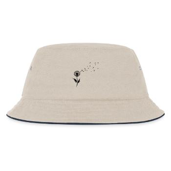 Dandelion Wishes & Freedom Blowing Seeds - Kinder Bucket Hat - Natur/Navy - Vorne