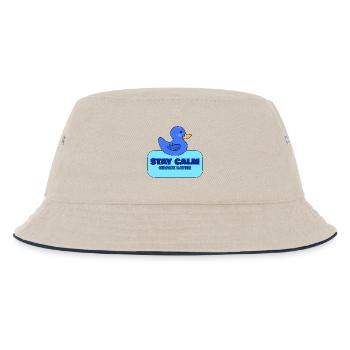 Bleib ruhig, quakt später – Blue Duck Design - Kinder Bucket Hat - Natur/Navy - Vorne
