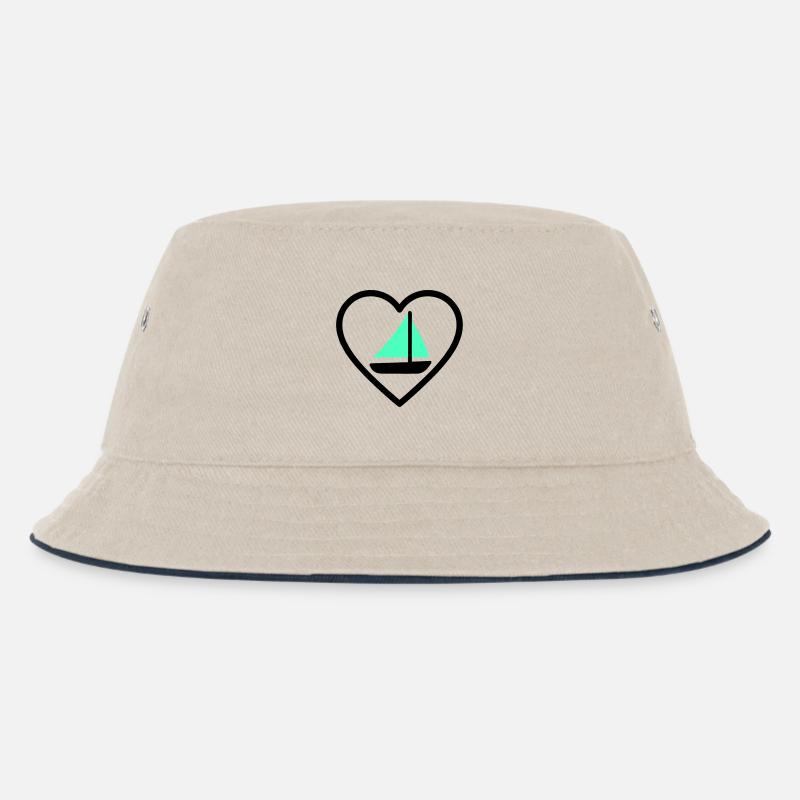 Cuore Vela – Passione Navigazione - Kinder Bucket Hat - Natur/Navy