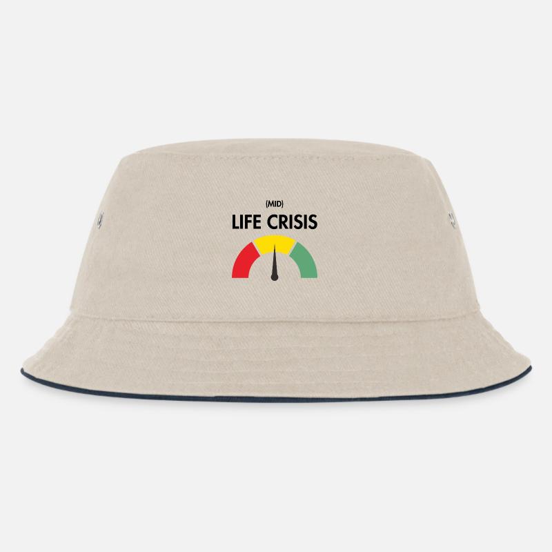 Midlife-Crisis - Kinder Bucket Hat - Natur/Navy