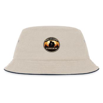 Du bist mein Zuhause Romantik Badge - Kinder Bucket Hat - Natur/Navy - Vorne