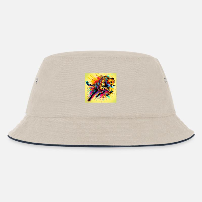 Gepard - Kinder Bucket Hat - Natur/Navy