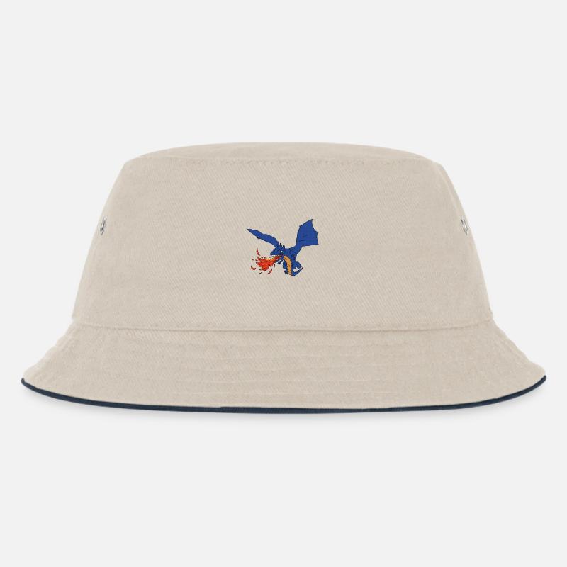 Drache - Kinder Bucket Hat - Natur/Navy