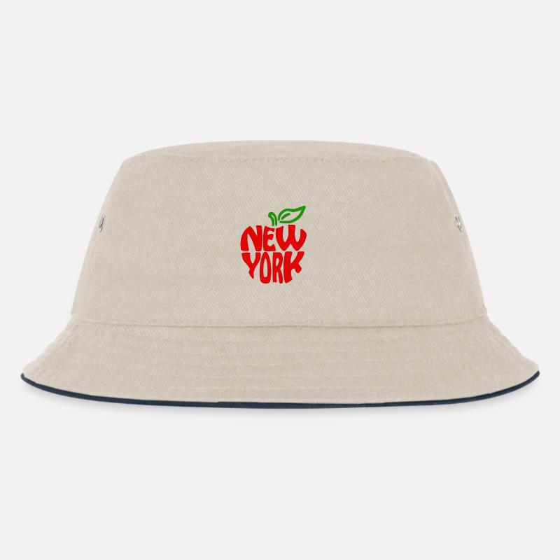 New York - Kinder Bucket Hat - Natur/Navy