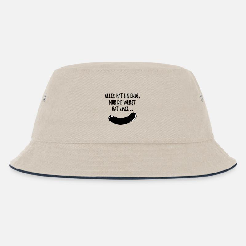 Alles Wurst schwarz - Kinder Bucket Hat - Natur/Navy