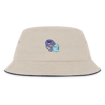derpy Dragons - Kinder Bucket Hat - Natur/Navy - Vorne