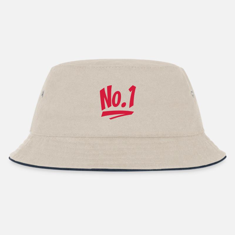 No 1 - Kinder Bucket Hat - Natur/Navy