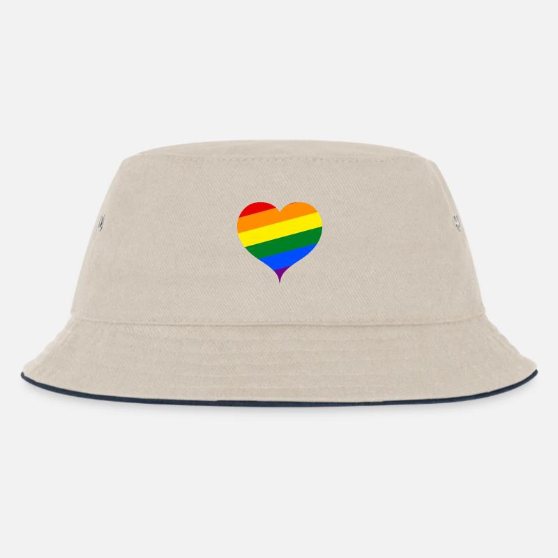 Das Regenbogen-Herz ;) - Kinder Bucket Hat - Natur/Navy