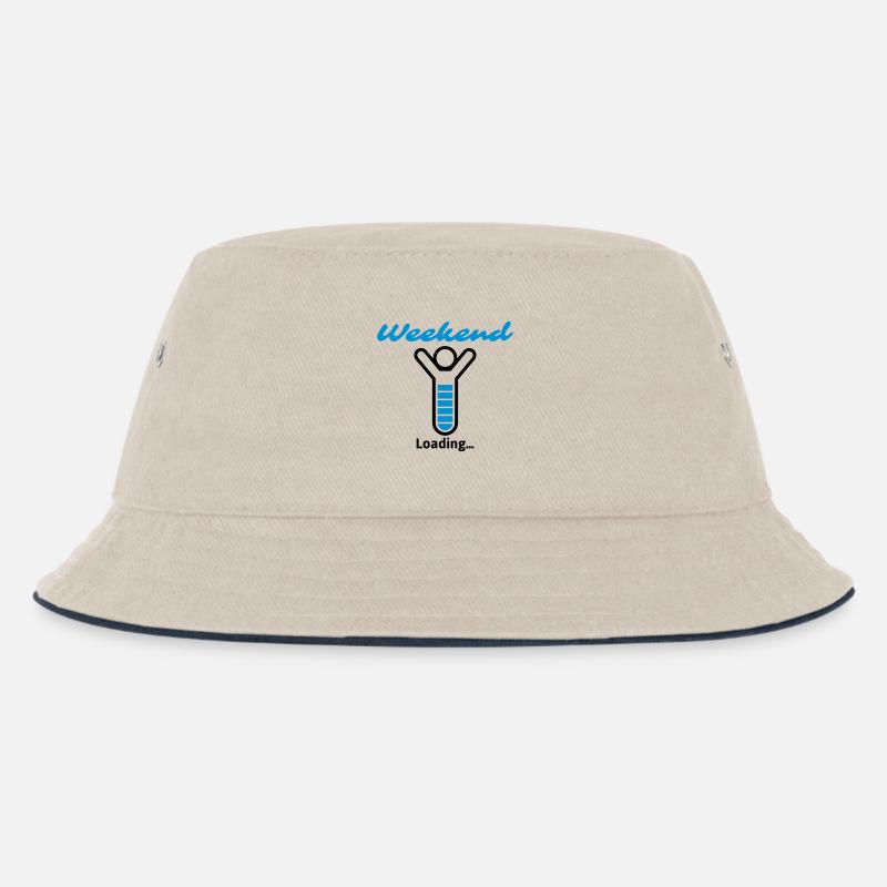 Weekend Loading ... - Kids’ Bucket Hat - ecru/navy
