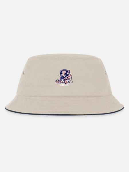 Gaming Maus - Kinder Bucket Hat - Natur/Navy