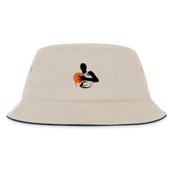 Basketball Spieler mit einem Basketball - Kinder Bucket Hat - Natur/Navy - Vorne