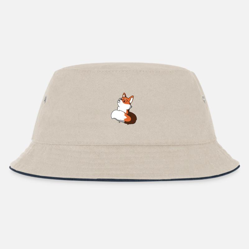 Schlauer Fuchs mit Brille Geschenk idee nerd idee - Kinder Bucket Hat - Natur/Navy