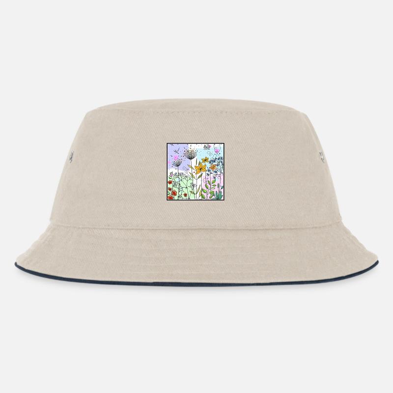 fleurs - Bob Enfant - blanc cassé/bleu marine